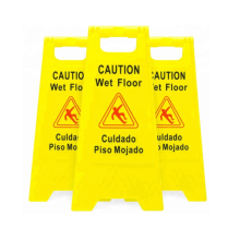 Foldable Yellow Caution Wet Floor Sign Fold-Out 6230cm Plastic Safety Warning Sign With High Quality